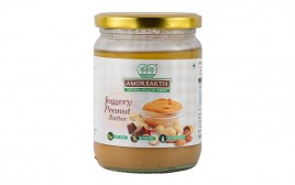 Amorearth Jaggery Peanut Butter   Glass Jar  500 grams
